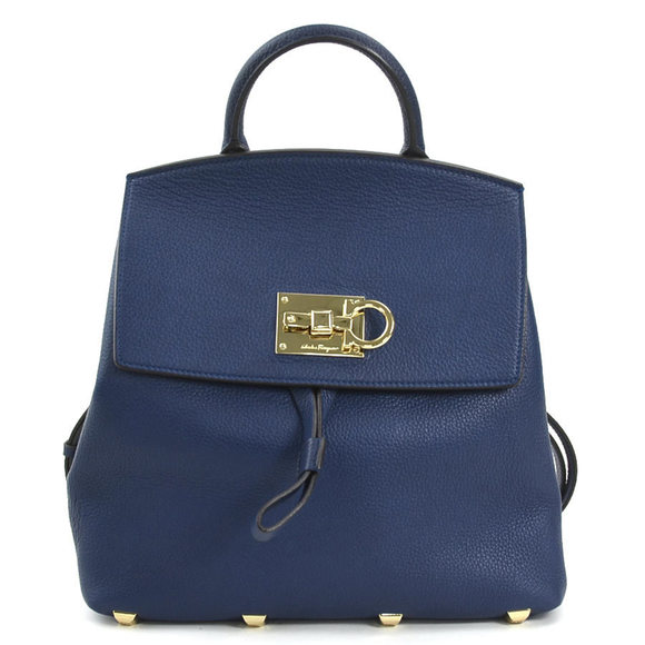 Salvatore Ferragamo Navy Leather backpack - Picture 1 of 5